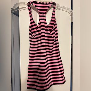 Lululemon black and pink stripe racer back tank women’s size 4